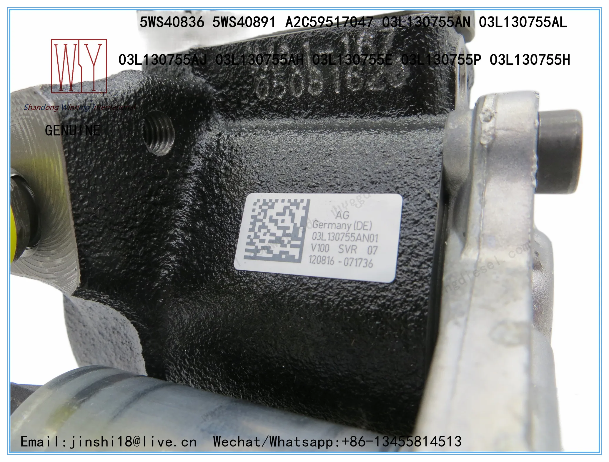 CONTINENTAL GENUINE AND BRAND NEW DIESEL COMMON RAIL FUEL PUMP 5WS40836 5WS40891 A2C59517047 03L130755AN 03L130755AL 03L