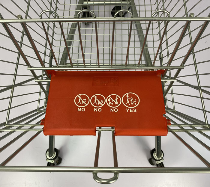 Warehouse Supermarket Zinc Metal Shopping Cart 210L European Style