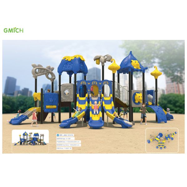 Fun Garden Amusement Park Metal Plastic Slides Large Outdoor Kids Playground Equipment