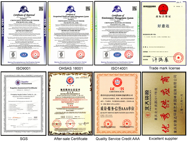 ISO14001 Certificate 1800mm Wood And Metal Bistro Set