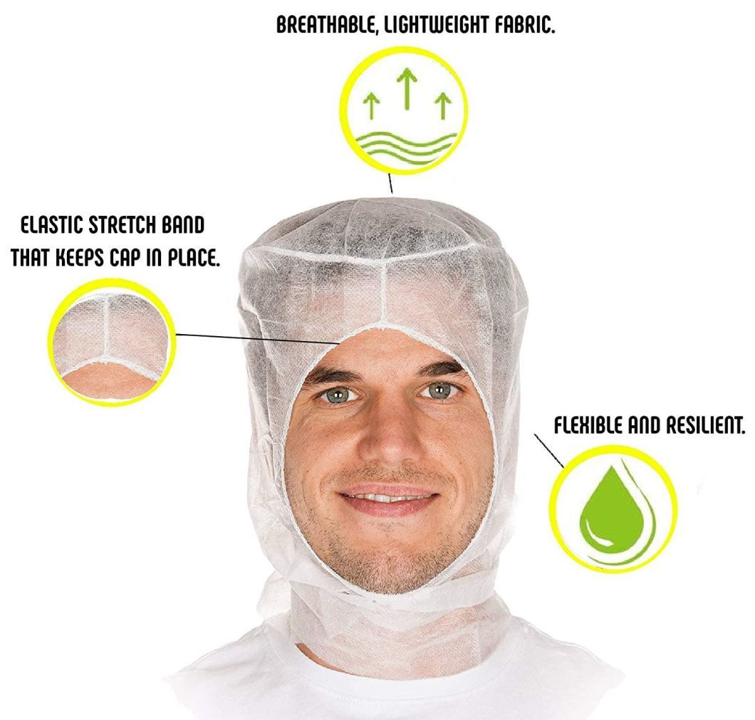 Food Processing Industry Workshop Factory Disposable Protective Polypropylene Non-Woven PP Ninja Astronaut Space Balaclava Cover Head Hood