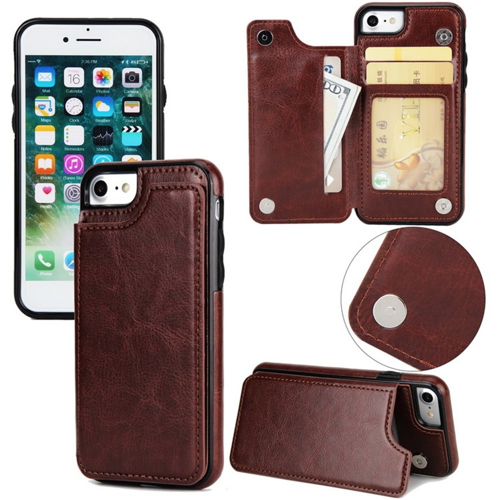 iPhone XS Wallet Case,Premium PU Leather Kickstand Double Magnetic Clasp Back Cover For iPhone 5/6/7/8/X/XS/XS MAX