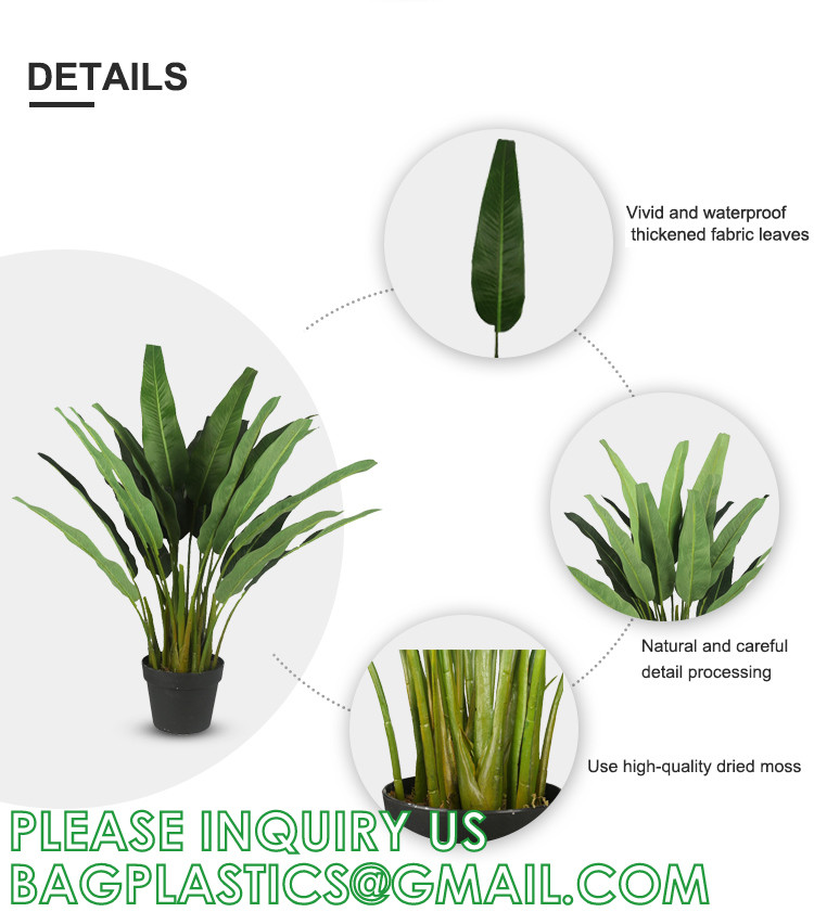 Artificial Bird of Paradise Plant 4 Feet Faux Palm Tree with 8 Trunks Faux Tree for Indoor Outdoor Modern Decoration