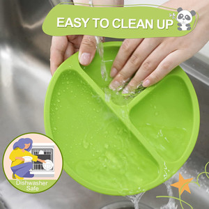 Food Grade Multicolor Baby Silicone Plates With Suction And Lids