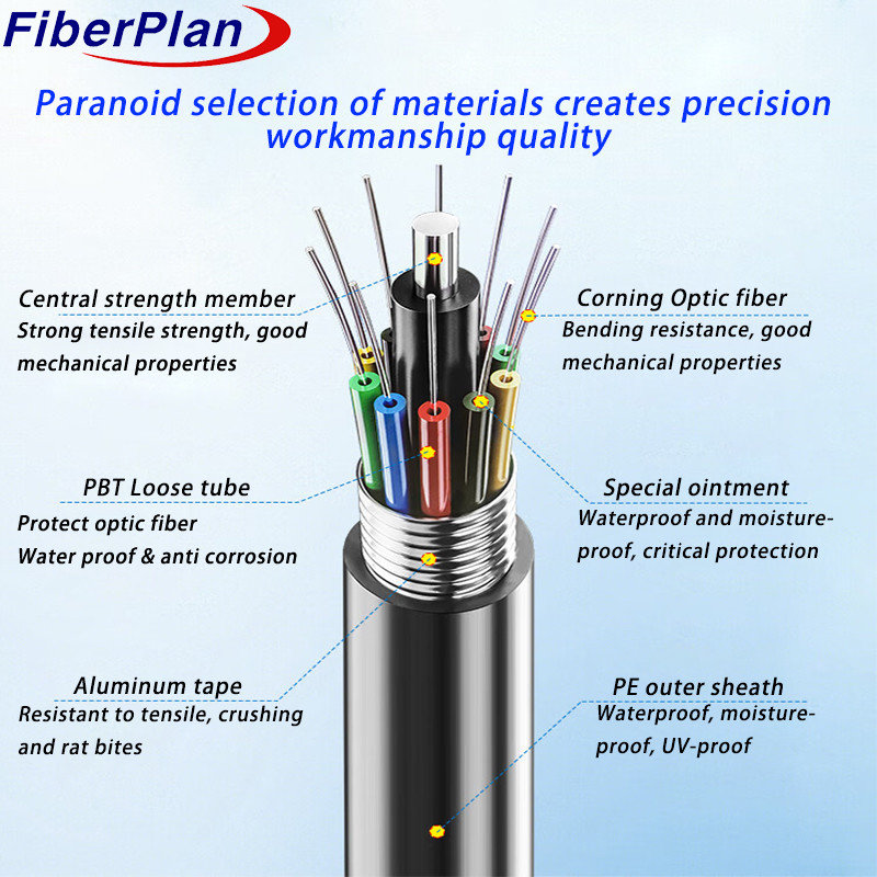 Armored Anti Rodent Stranded Loose Tube Outdoor Cable GYTA