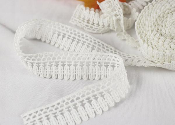Quality Milk Silk Polyester Embroidered Lace Trim For Dress / Garments Indian Style for sale