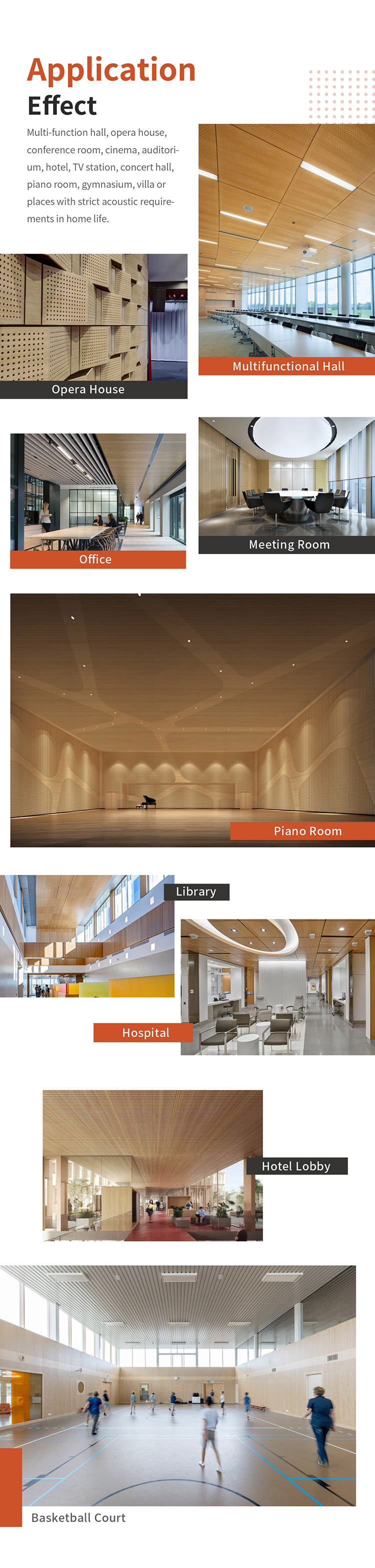 Great Sound Absorption Perforated Acoustic Wood Panels for House Decoration