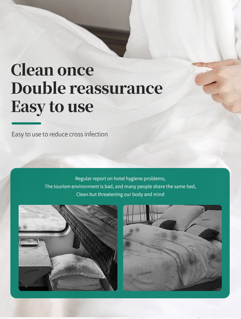 Travel Disposable Bedding Set 4 Pcs Breathable Soft Bed Sheets Quilt Cover Pillowcase
