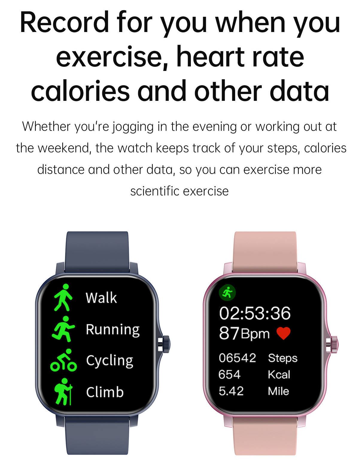 1.75 Inch Smart Bracelet Watch Large Dispaly IP67 Waterproof Exercise Tracking For Men