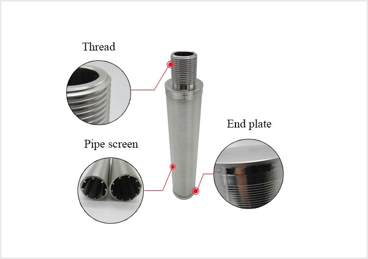 Long Life Slot 0.2mm Wedge Screen Filter Lateral With Header Pipe