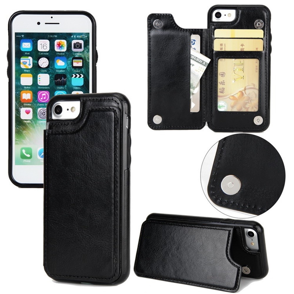 iPhone XS Wallet Case,Premium PU Leather Kickstand Double Magnetic Clasp Back Cover For iPhone 5/6/7/8/X/XS/XS MAX