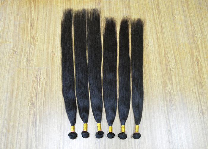 100% Virgin Human Hair Extensions In Natural Color 1b# No Synthetic