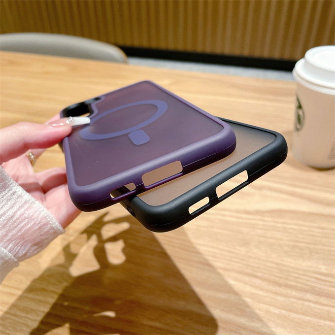 Translucent Matte Magnetic Magsafe Phone Case Shockproof For Samsung S24 S25 Ultra