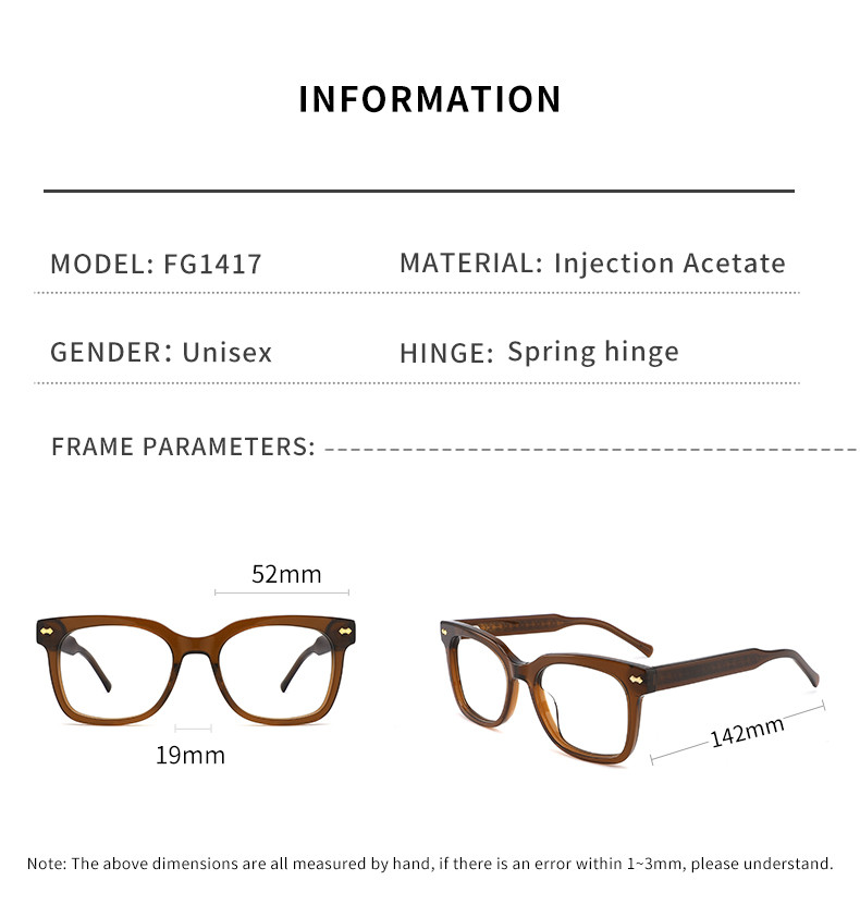 Non Prescription Acetate Eyewear Frames Glasses For Men Women