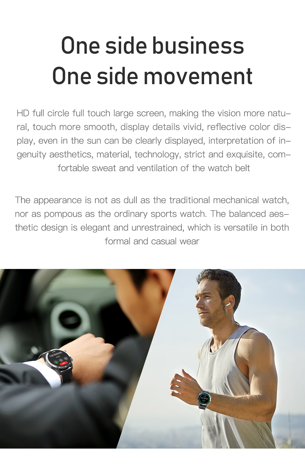 HL59 Smartwatch Electronic Couples 1.28 inch ECG PPG Blood Pressure Watch No Camera