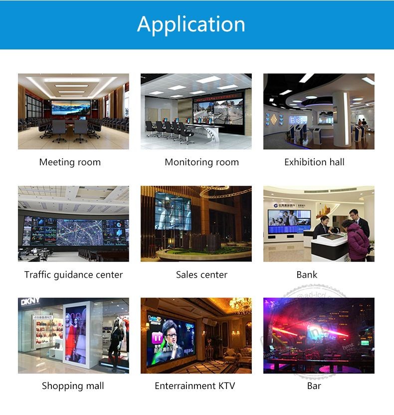 3*3 Multi Screen DID LCD Video Wall 55" 4k 1.7mm bezel LED TV Display For Media EDA/CAD Models