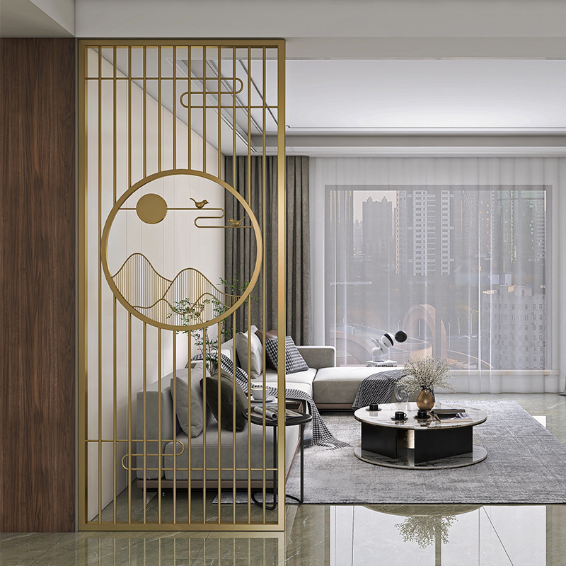 Black Decorative Metal Panels Aluminum Screen Dining Partition Room Divider