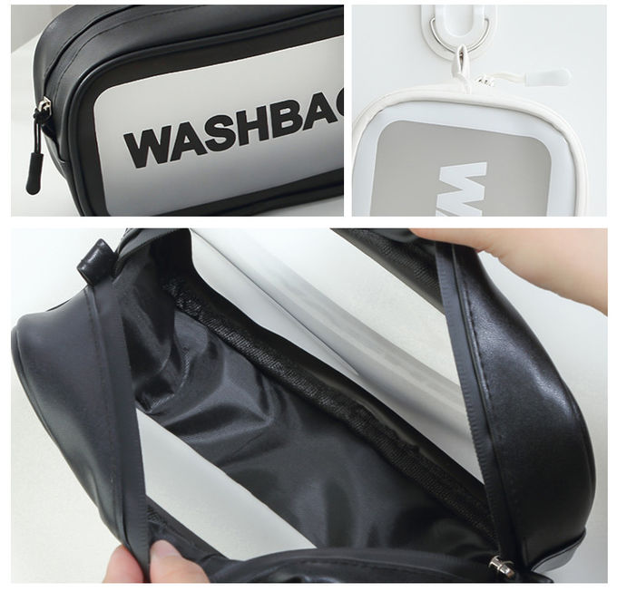 Simple Style Zipper Closure Unisex Frosted PVC Makeup Bag