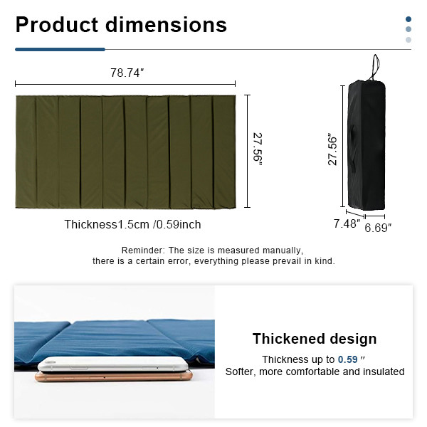 Oxford Outdoor Camping Mat Portable Mattress Folding Pad For One Person