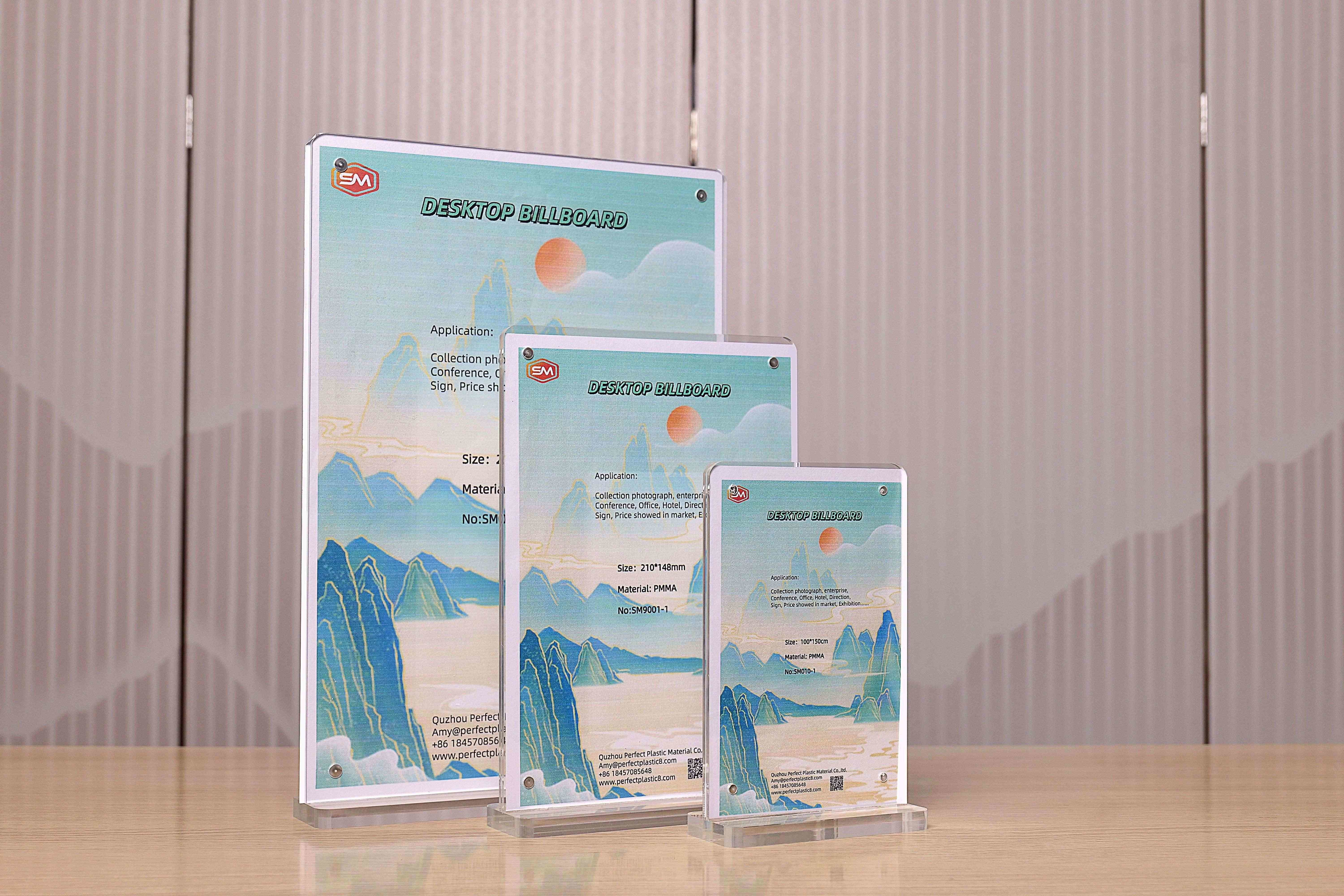 Advertising Horizontal Vertical T Shape Magnetic Acrylic Sign Holder A4 Tabletop Menu