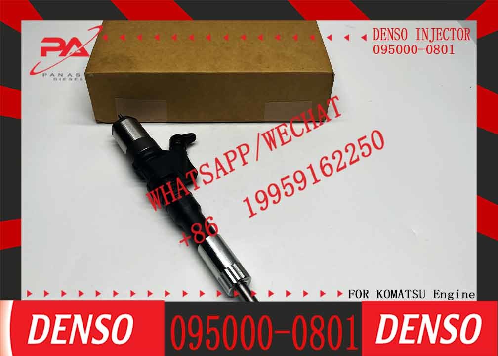 New Original DENSO Common Rail Fuel Injector 095000-0801 Used for Komatsu 6D125 Engine PC400-7 PC450-7 Excavator