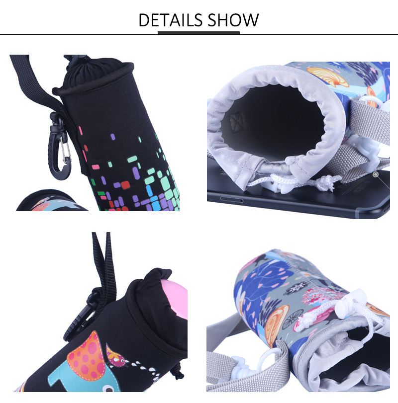 Wholesale Custom Collapsible Neoprene Water Bottle Cover with Handle
