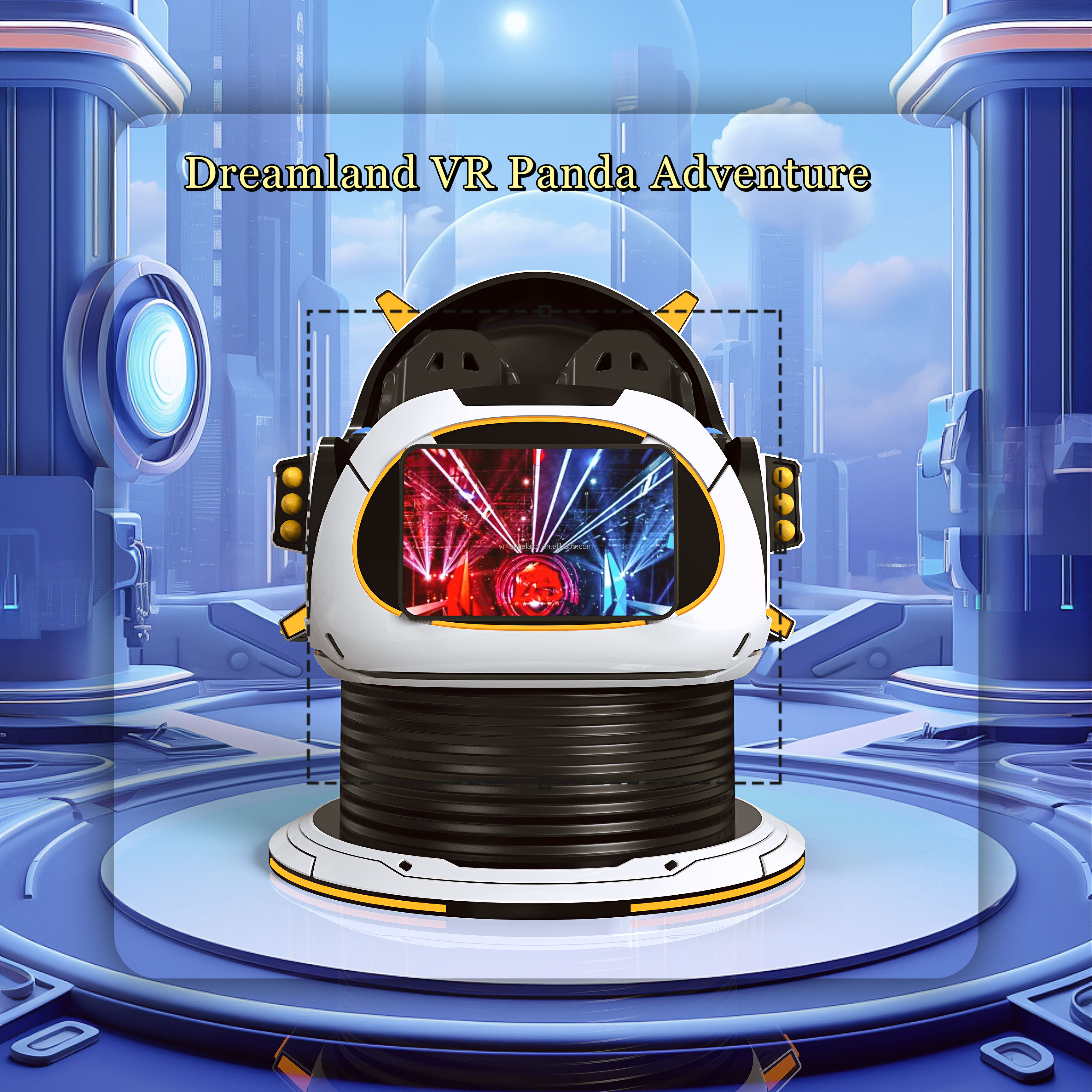 Dreamland Coin Operated VR Panda Adventure 360 VR UFO 9D Simulator Motion Ride Virtual Reality Chair