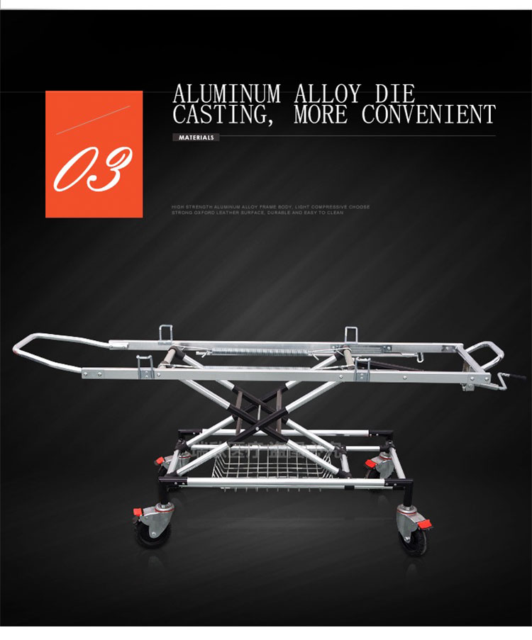 Blue Aluminum Alloy Emergency Ambulance Stretcher Bed For First Aid