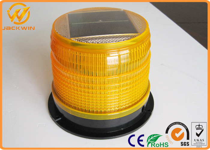 Solar Powered LED Amber Flashing Lights with High Intensity Sensor Manual Control
