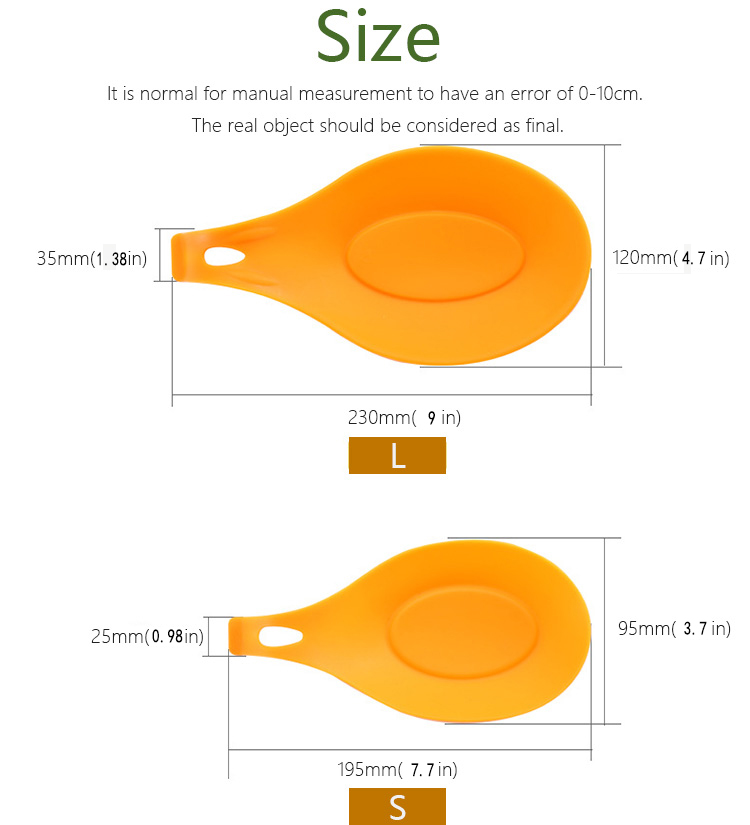 Orange Silicone Spoon Rest Utensil Holder Sustainable Rubber Spoon Rest