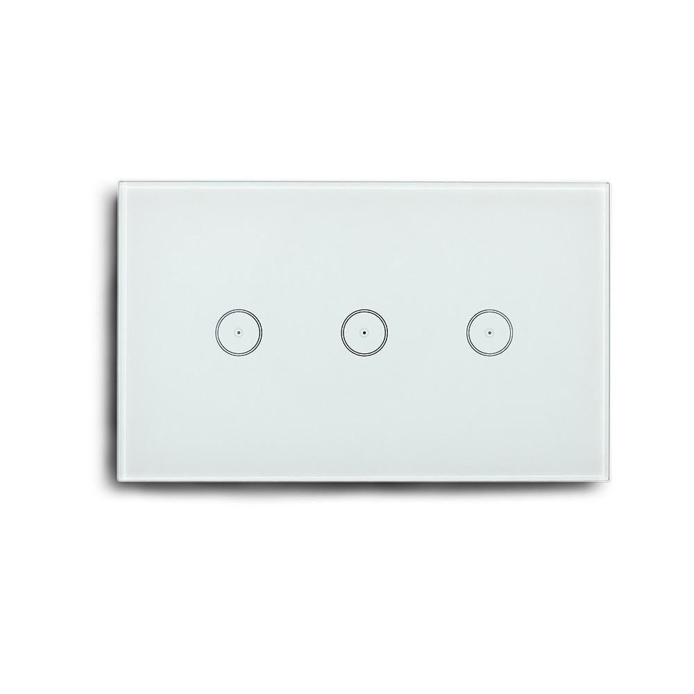 US Standard 3 Gang Smart Touch Light Switch Compatible With Alexa Google Assistant