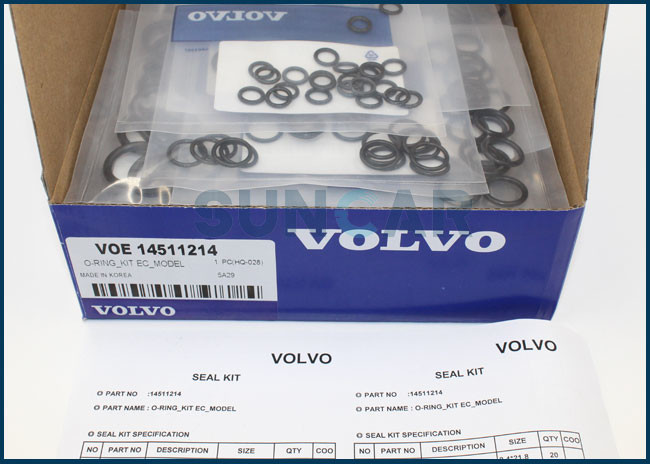 VOE14511214 VOE 14511214 14511214 O Ring Kit For Excavator SUNCARSUNCARVOLVO EC210 EC290