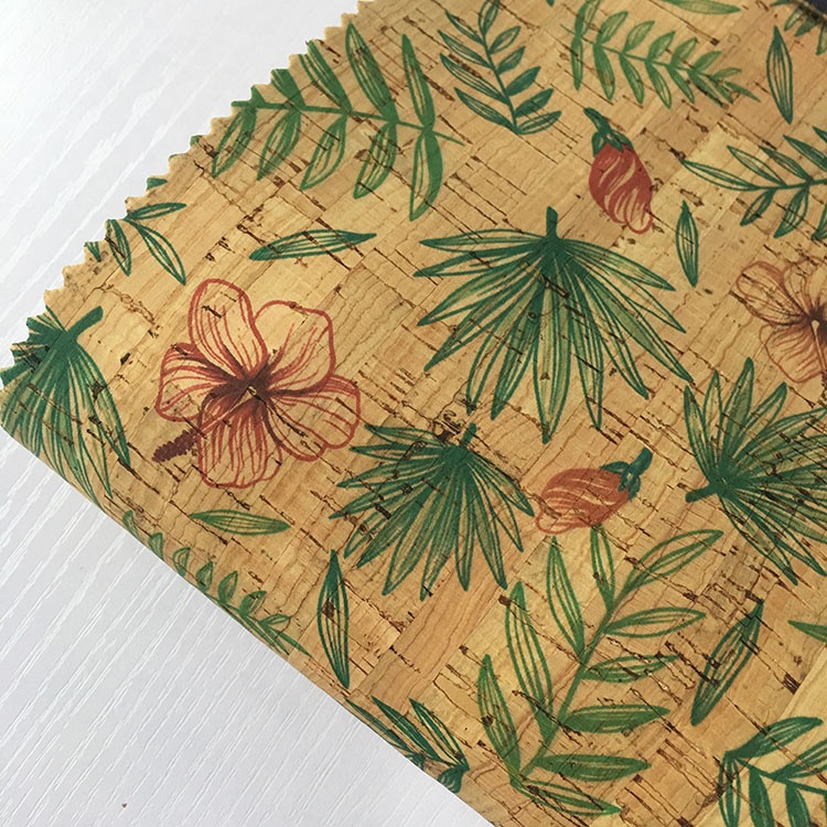 high quality new colorful printed Natural cork leather Fabric patterned with candy
