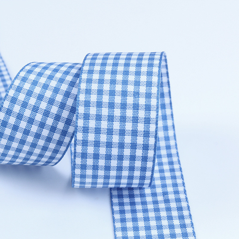 2.5cm Polyester Plaid Ribbon for Gift Packing and Chocolate Box Ribbon Bow Decoration