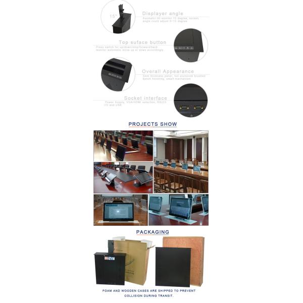 Desktop Computer Monitor Lift , Automatic Motorized LCD Lift Tilting Angle 15 Degree