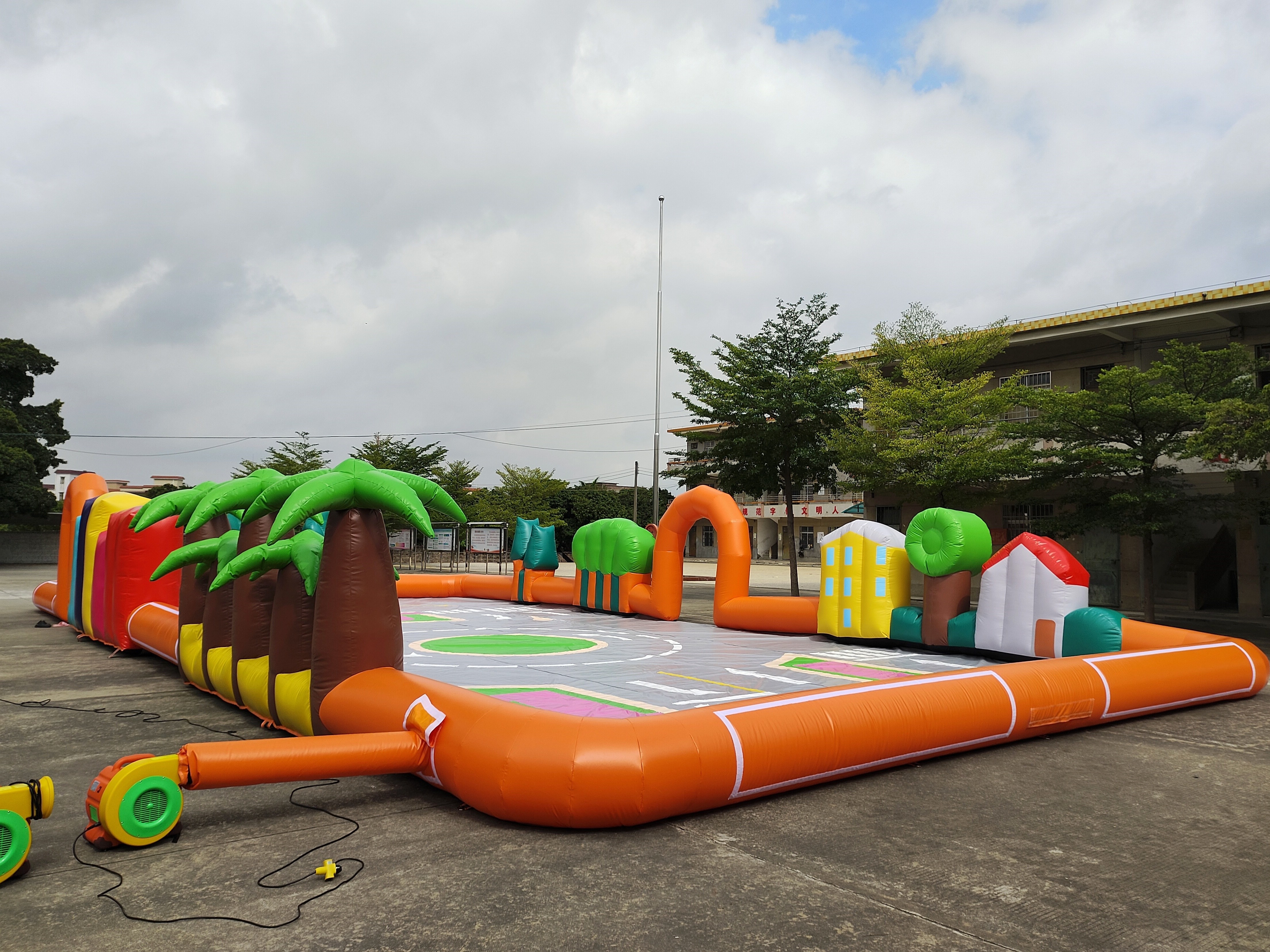 Commercial Outdoor Inflatable Sport Game Inflatable Simulated City Road Inflatable Race Track Air Tumble Track