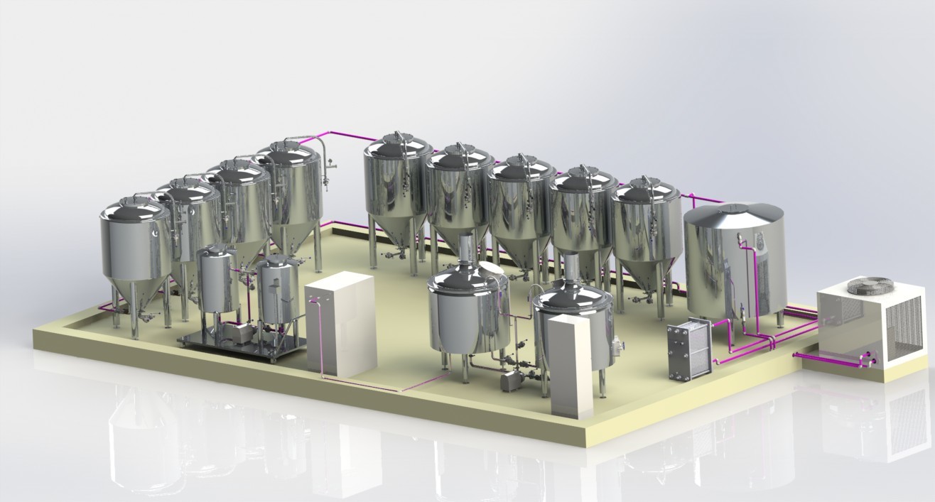 100L Beer Production Line Wine Testing Equipment SUS 304 1 Year Warranty
