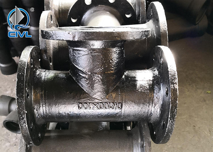 DN1000 Ductile Iron fittings Pan Insert Short Tube Reducing Full Disc Tee
