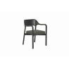 Buy cheap Upholstered Comfortable Dining Arm Chairs Black ODM Fabric Dining Chair from wholesalers
