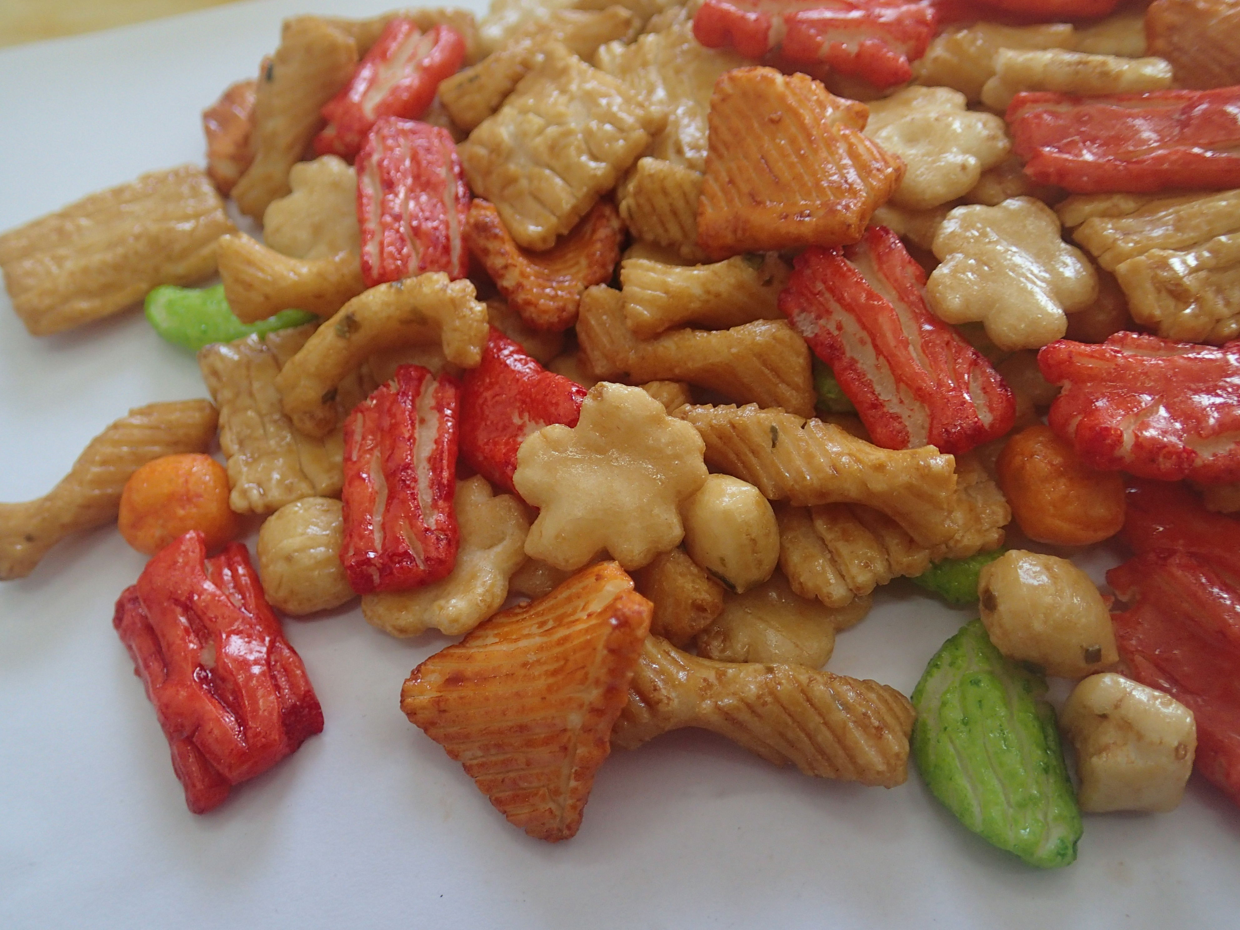 Tapioca Starch Japanese Mixed Rice Crackers Colorful Mixed Low Fat