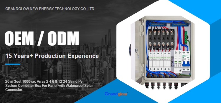 20 in 3out 1000vac Array 2 4 6 8 12 24 String Pv System Combiner Box For Panel with Waterproof Solar Connector