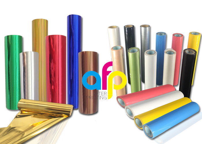Gloss Hot Stamping Foil For Fabric / Clothes PET Material 1 Inch Paper Core