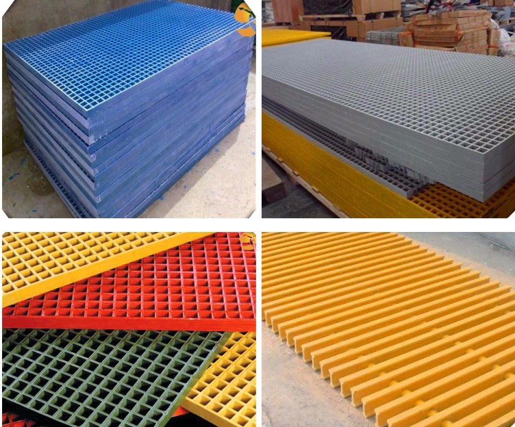 Metal Smelting Mesh Grating Flooring Green Fiberglass High Strength