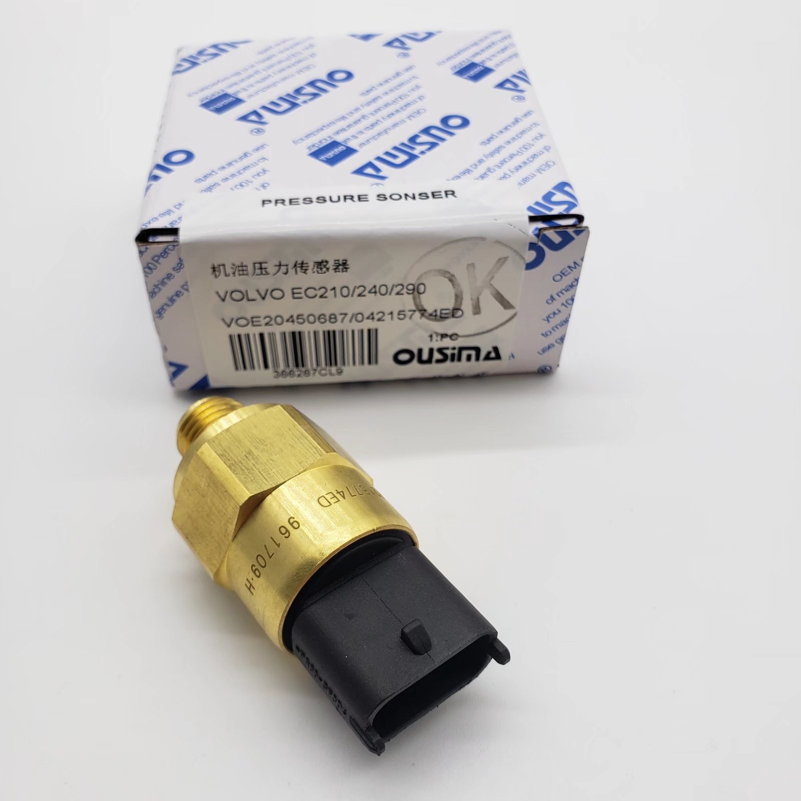 EC210BLC Excavator Sensor VOE20450687 , 20450687 Oil Fuel Pressure Sensor