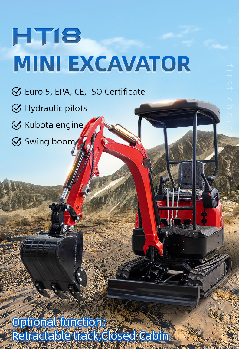 42mm Diameter Canopy Hightop Mini Excavator 1800kg Small Digging Machine