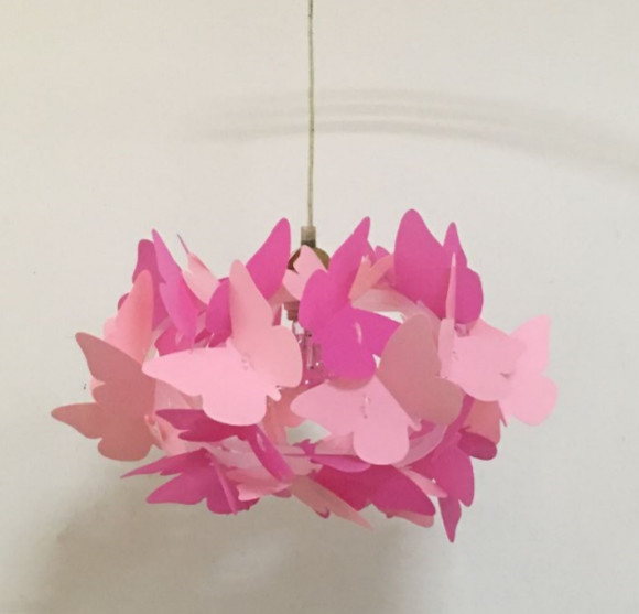 PVC Butterfly Ceiling Light Shade Pink Butterfly Lampshade