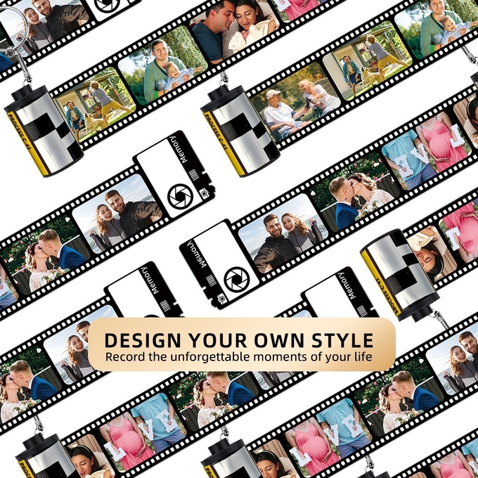 DIY Sublimation Memory Film Photo Album Roll Keychain Creative Valentine'S Day Birthday Gift