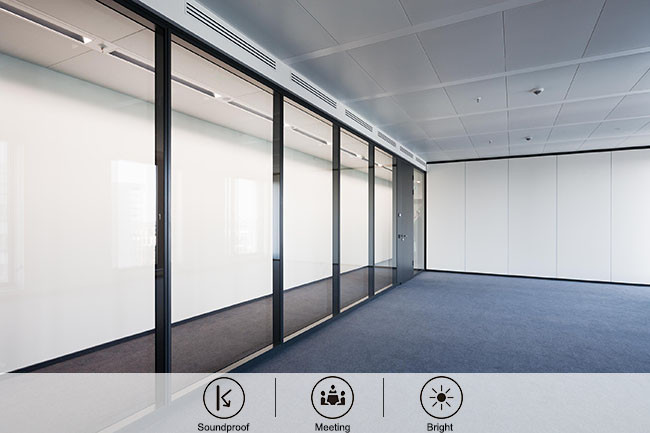 Office Fireproof Glass Room Divider Wall 90mm 108mm Fire Rated Office Glass Partitions