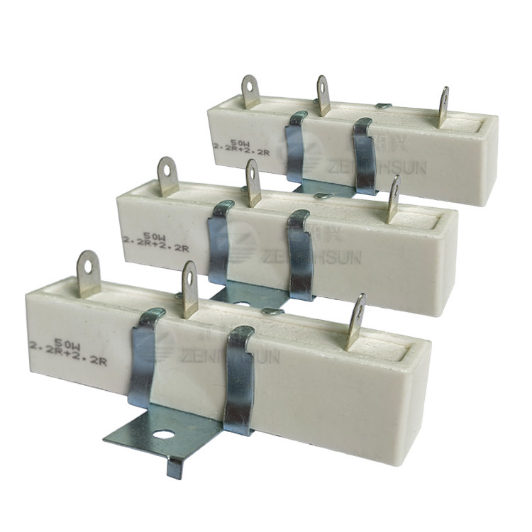50W2.2R Ceramic Cement Resistor Low Inductance Dual Wirewound Power