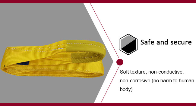 Eye And Eye 3 Ton Polyester Flat Webbing Sling Lightweight Yellow Color